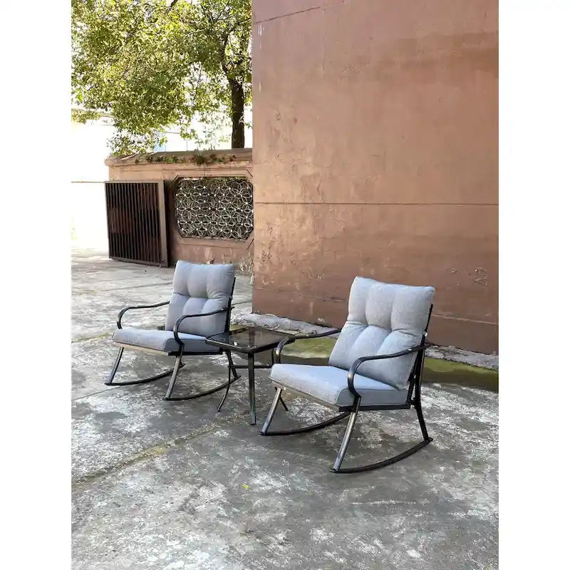 Ensemble fauteuil à bascule et table basse de taille moyenne, hauteur de chaise ergonomique conçue pour réduire la flexion des genoux