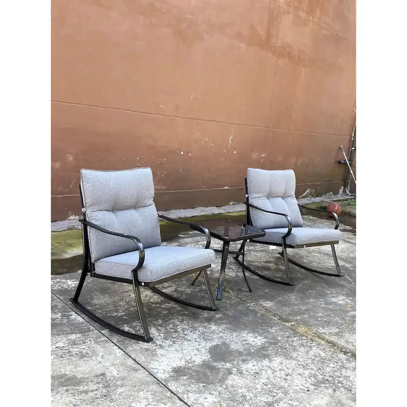 Ensemble fauteuil à bascule et table basse de taille moyenne, hauteur de chaise ergonomique conçue pour réduire la flexion des genoux