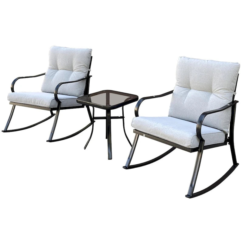 Ensemble fauteuil à bascule et table basse de taille moyenne, hauteur de chaise ergonomique conçue pour réduire la flexion des genoux