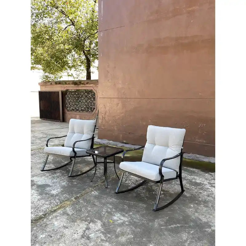 Ensemble fauteuil à bascule et table basse de taille moyenne, hauteur de chaise ergonomique conçue pour réduire la flexion des genoux