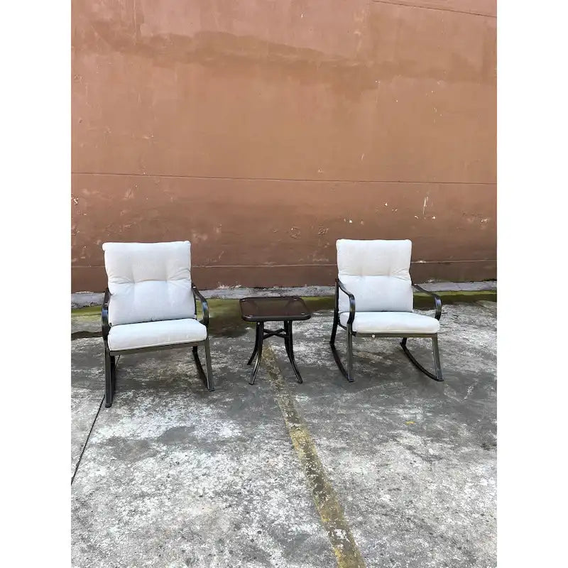 Ensemble fauteuil à bascule et table basse de taille moyenne, hauteur de chaise ergonomique conçue pour réduire la flexion des genoux