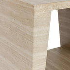 Table d'appoint ronde d'extérieur Classic Home Rosen en pierre beige
