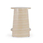 Table d'appoint ronde d'extérieur Classic Home Rosen en pierre beige