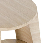 Table d'appoint ronde d'extérieur Classic Home Rosen en pierre beige