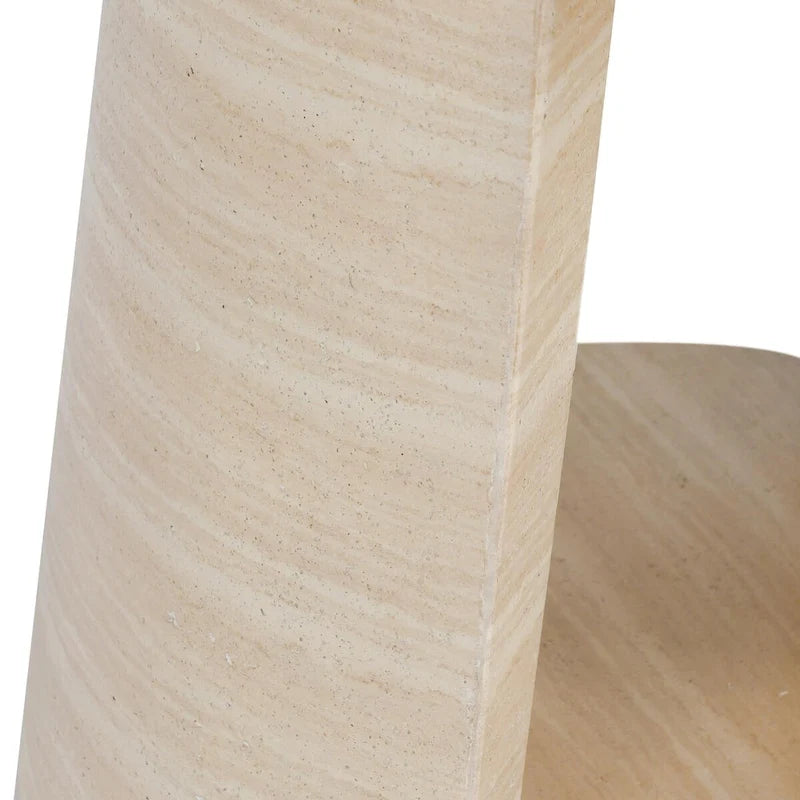 Table d'appoint ronde d'extérieur Classic Home Rosen en pierre beige