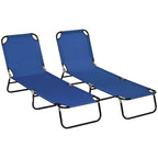 Chaise longue pliante d'extérieur en 2 parties avec dossier inclinable à 5 positions et structure en acier