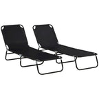 Chaise longue pliante d'extérieur en 2 parties avec dossier inclinable à 5 positions et structure en acier