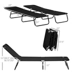 Chaise longue pliante d'extérieur en 2 parties avec dossier inclinable à 5 positions et structure en acier