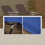Chaise longue pliante d'extérieur en 2 parties avec dossier inclinable à 5 positions et structure en acier