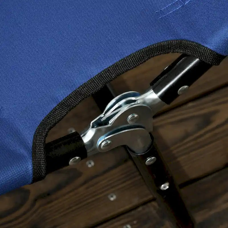 Chaise longue pliante d'extérieur en 2 parties avec dossier inclinable à 5 positions et structure en acier