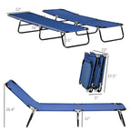 Chaise longue pliante d'extérieur en 2 parties avec dossier inclinable à 5 positions et structure en acier