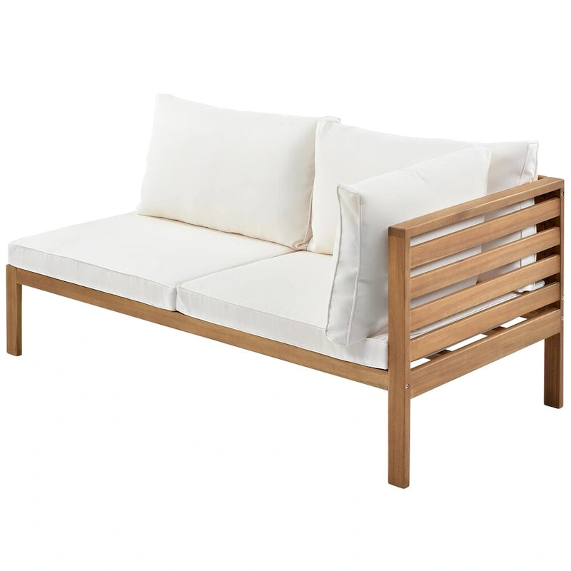 Ensemble de canapé d'extérieur en bois 4 pièces avec coussins et table basse