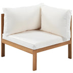 Ensemble de canapé d'extérieur en bois 4 pièces avec coussins et table basse