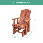 Fauteuil à bascule Adirondack en cèdre massif, modèle MM102 110, avec repose-pieds coulissant, de la collection American Furniture Classics.