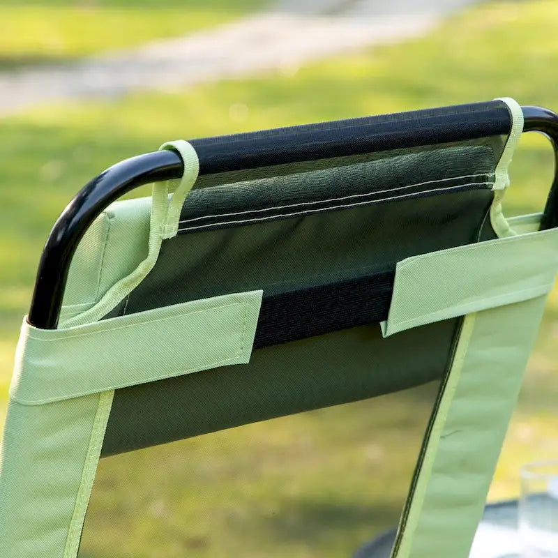 Ensemble de 2 chaises de patio pliantes, chaise longue avec dossier inclinable réglable, chaise de camping avec appui-tête amovible
