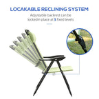 Ensemble de 2 chaises de patio pliantes, chaise longue avec dossier inclinable réglable, chaise de camping avec appui-tête amovible
