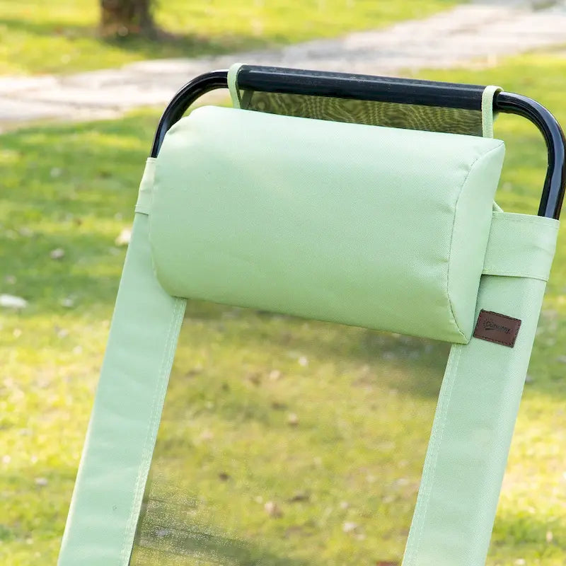 Ensemble de 2 chaises de patio pliantes, chaise longue avec dossier inclinable réglable, chaise de camping avec appui-tête amovible