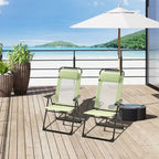 Ensemble de 2 chaises de patio pliantes, chaise longue avec dossier inclinable réglable, chaise de camping avec appui-tête amovible