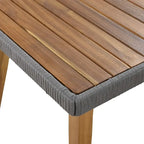 Ensemble de mobilier de jardin en corde 6 pièces pour 6 personnes avec deux tabourets et une table de bar tendance.