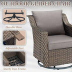 Ensemble de 2 chaises longues d'extérieur en rotin avec coussin - Marron