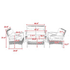 Ensemble de canapé d'angle 4 pièces pour patio, avec coussins