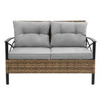 Ensemble de canapé d'angle 4 pièces pour patio, avec coussins