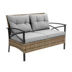 Ensemble de canapé d'angle 4 pièces pour patio, avec coussins