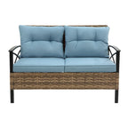 Ensemble de canapé d'angle 4 pièces pour patio, avec coussins