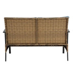 Ensemble de canapé d'angle 4 pièces pour patio, avec coussins
