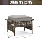 Ensemble bistro de patio Gymojoy avec chaises berçantes pivotantes à 360° et table - Marron
