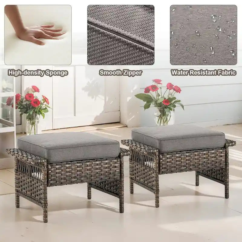 Ensemble bistro de patio Gymojoy avec chaises berçantes pivotantes à 360° et table - Marron