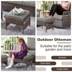 Ensemble bistro de patio Gymojoy avec chaises berçantes pivotantes à 360° et table - Marron