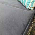 Ensemble de conversation de patio d'angle en osier gris 10 pièces avec coussins gris foncé et quatre oreillers