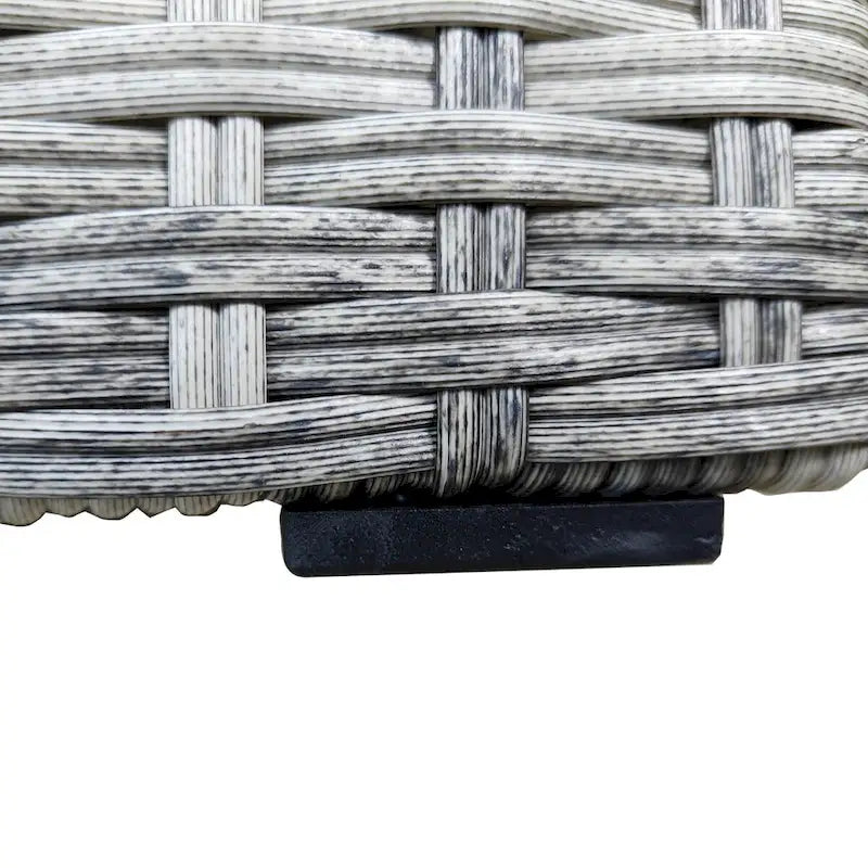Ensemble de conversation de patio d'angle en osier gris 10 pièces avec coussins gris foncé et quatre oreillers