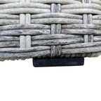 Ensemble de conversation de patio d'angle en osier gris 10 pièces avec coussins gris foncé et quatre oreillers