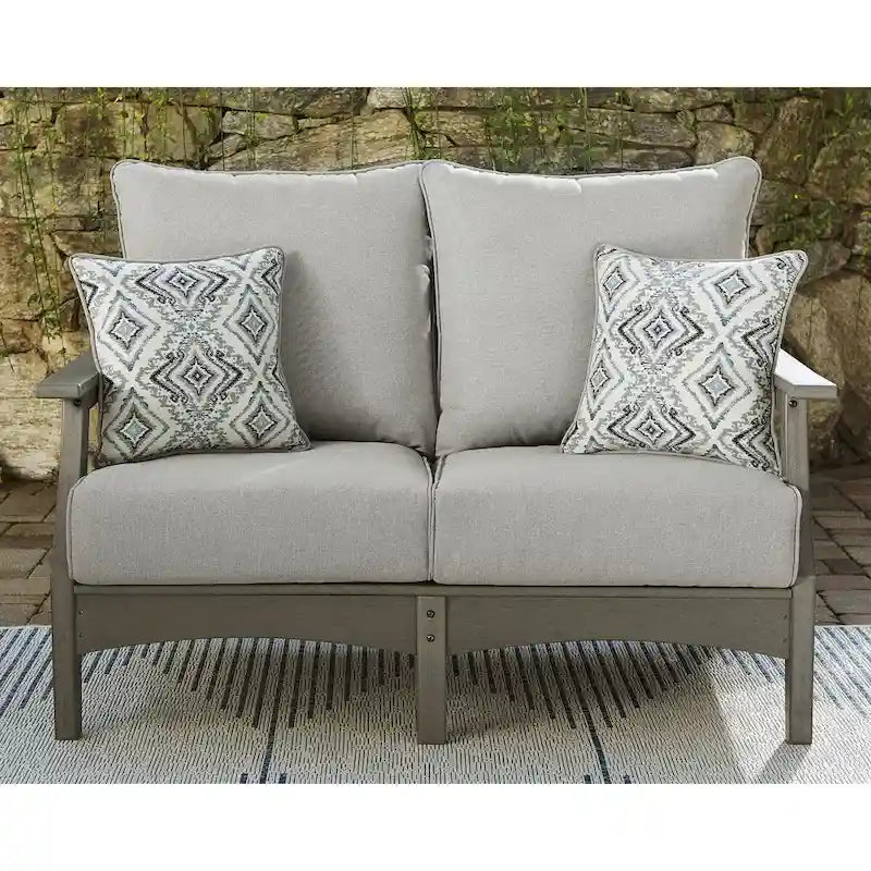 Ensemble de salon de jardin 4 pièces gris Visola, Signature Design by Ashley - 80 cm (L) x 33 cm (P) x 37 cm (H)