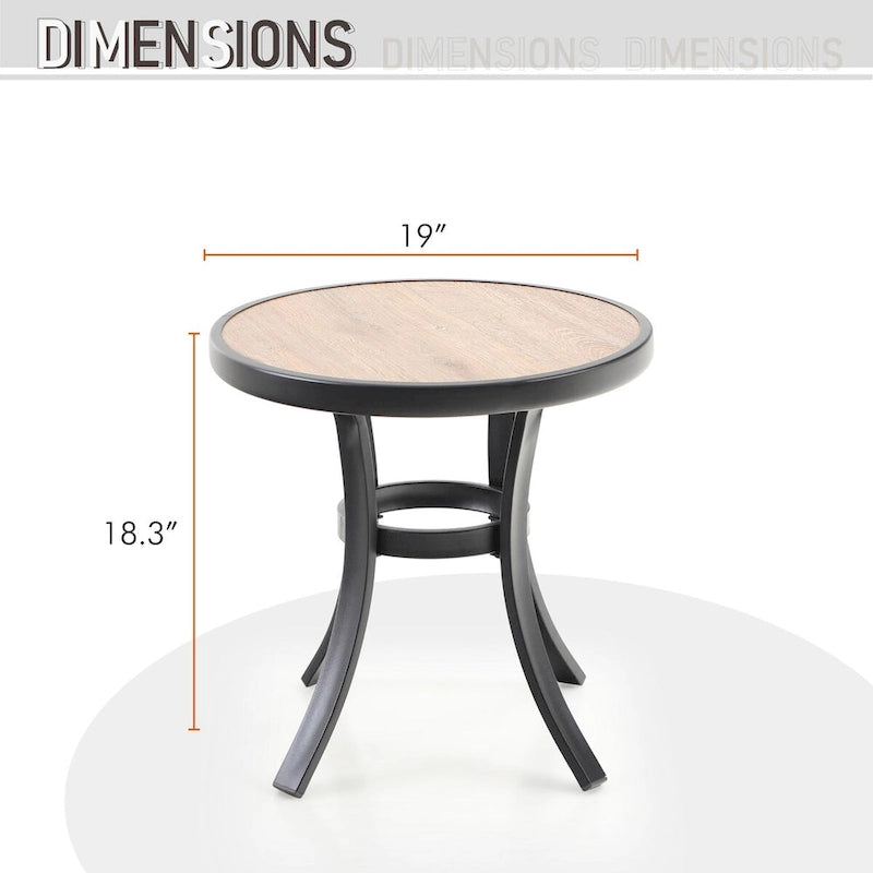 Ensemble bistro 3 pièces MAISONARTS, 2 chaises de salle à manger empilables en aluminium et 1 table d'appoint