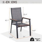 Ensemble bistro 3 pièces MAISONARTS, 2 chaises de salle à manger empilables en aluminium et 1 table d'appoint