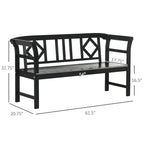 Banc de jardin extérieur 3 places avec dossier et accoudoirs