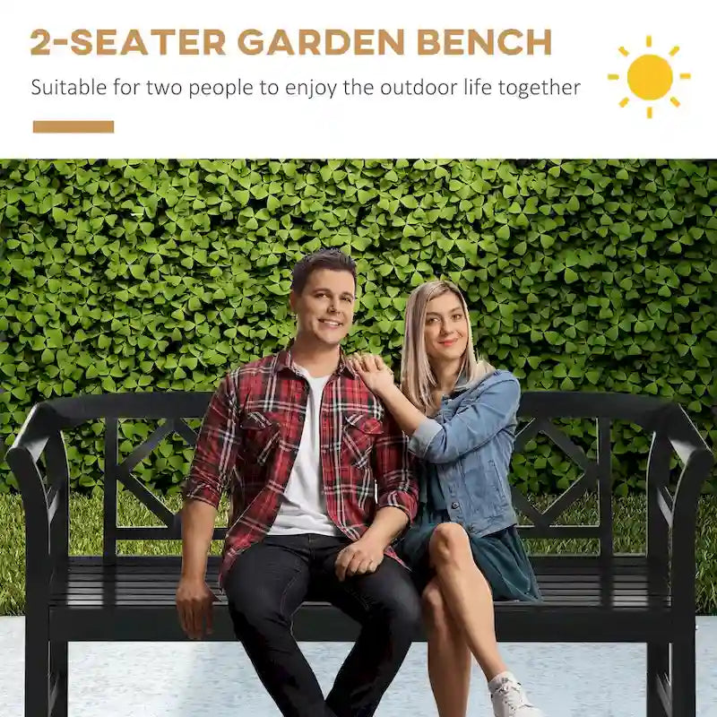 Banc de jardin extérieur 3 places avec dossier et accoudoirs