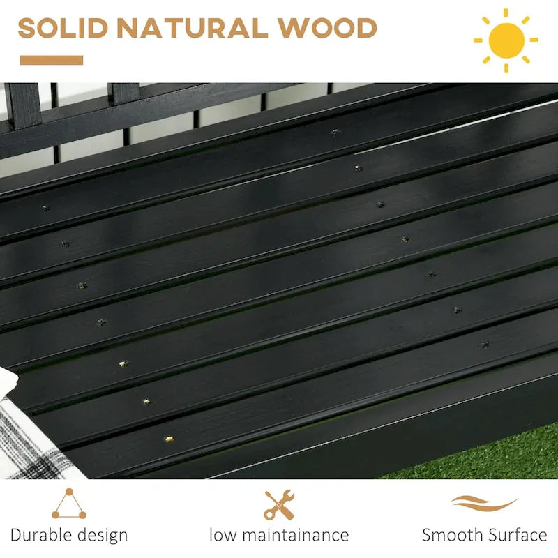 Banc de jardin extérieur 3 places avec dossier et accoudoirs