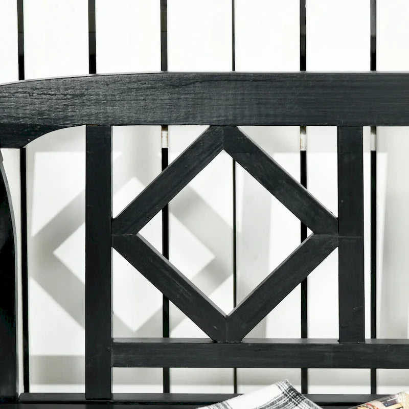 Banc de jardin extérieur 3 places avec dossier et accoudoirs