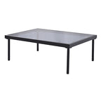 Ensemble de canapé d'angle 8 pièces pour patio avec table basse en verre trempé