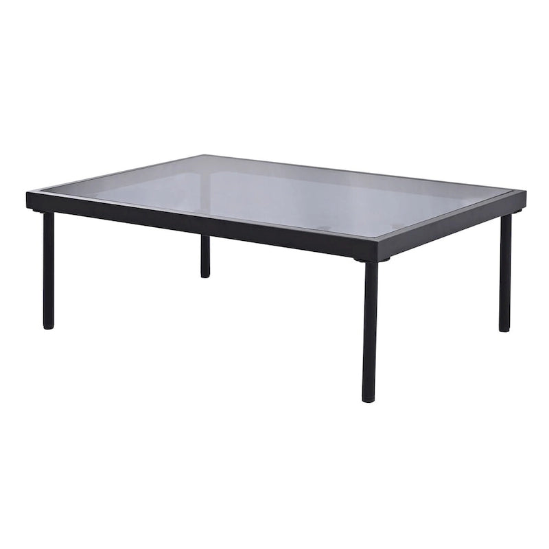Ensemble de canapé d'angle 8 pièces pour patio avec table basse en verre trempé