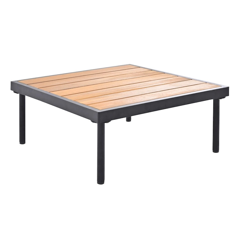 Ensemble de canapé d'angle 8 pièces pour patio avec table basse en verre trempé