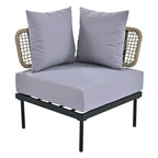 Ensemble de canapé d'angle 8 pièces pour patio avec table basse en verre trempé