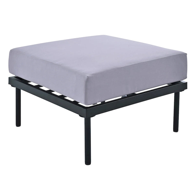 Ensemble de canapé d'angle 8 pièces pour patio avec table basse en verre trempé