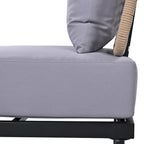 Ensemble de canapé d'angle 8 pièces pour patio avec table basse en verre trempé