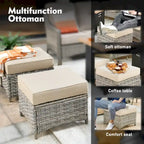 Ensemble de mobilier de patio extérieur XIZZI 7 pièces avec canapé de conversation et foyer