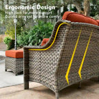 Ensemble de mobilier de patio extérieur XIZZI 7 pièces avec canapé de conversation et foyer